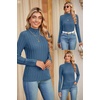 image:imageArachampCloz Womens Fall Ribbed Wool Blend Sweater Mock Neck Casual Outfits Long Sleeve Fitted Tops Trendy 2024Lake Blue