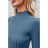 image:imageArachampCloz Womens Fall Ribbed Wool Blend Sweater Mock Neck Casual Outfits Long Sleeve Fitted Tops Trendy 2024Lake Blue