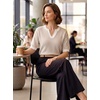 image:imageArachampCloz Womens Striped Short Sleeve Sweater Work Casual Fashion TrendyKhaki