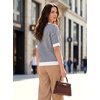 image:imageArachampCloz Womens Striped Short Sleeve Sweater Work Casual Fashion TrendyNavy