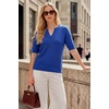 image:imageArachampCloz Womens Striped Short Sleeve Sweater Work Casual Fashion TrendyRoyal Blue