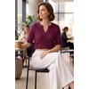 image:imageArachampCloz Womens Striped Short Sleeve Sweater Work Casual Fashion TrendySolid Burgundy