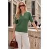 image:imageArachampCloz Womens Striped Short Sleeve Sweater Work Casual Fashion TrendySolid Green