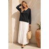 image:imageArachampCloz Womens Wool Blend Oversized V Neck Fall Casual Pullover SweaterBlack