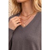 image:imageArachampCloz Womens Wool Blend Oversized V Neck Fall Casual Pullover SweaterCoffee