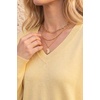 image:imageArachampCloz Womens Wool Blend Oversized V Neck Fall Casual Pullover SweaterCream Yellow