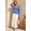 image:imageArachampCloz Womens Wool Blend Oversized V Neck Fall Casual Pullover SweaterHaze Blue