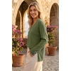 image:imageArachampCloz Womens Wool Blend Oversized V Neck Fall Casual Pullover SweaterOlive Green