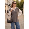 image:imageArachampCloz Womens Wool Blend Relaxed Sleevelesss Fall Casual Sweater VestCoffee