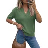 image:imageArachampCloz Womens Striped Short Sleeve Sweater Work Casual Fashion TrendySolid Green