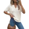 image:imageArachampCloz Womens Striped Short Sleeve Sweater Work Casual Fashion TrendySolid White