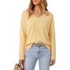image:imageArachampCloz Womens Wool Blend Oversized V Neck Fall Casual Pullover SweaterCream Yellow