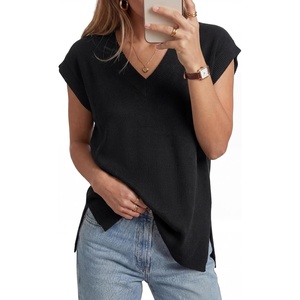 image:imageArachampCloz Womens Wool Blend Relaxed Sleevelesss Fall Casual Sweater VestBlack