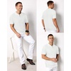 image:imageArachampCloz Mens Zipper Polo 3D Texture Shirts 2025 Spring Summer Fashion Knit Golf Tops Short Sleeve Dress ClothesWhite