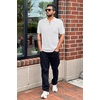 image:imageArachampCloz Mens Zipper Polo 3D Texture Shirts 2025 Spring Summer Fashion Knit Golf Tops Short Sleeve Dress ClothesWhite