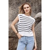 image:imageArachampCloz Women Business Casual Outfits Sleeveless Tank Tops Crew Neck Striped Sweater Vest Spring Summer 2024Whiteblack