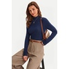 image:imageArachampCloz Womens 100 Merino Wool Long Sleeve Mock Neck Sweater Work FallNavy Blue