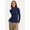 image:imageArachampCloz Womens 100 Merino Wool Long Sleeve Mock Neck Sweater Work FallNavy Blue