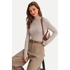 image:imageArachampCloz Womens 100 Merino Wool Long Sleeve Mock Neck Sweater Work FallOatmeal