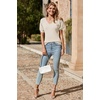 image:imageArachampCloz Womens 2025 Summer Short Puff Sleeve Shirts V Neck Cute Blouses Dressy Casual Trendy Sweater TopsCream White