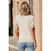 image:imageArachampCloz Womens 2025 Summer Short Puff Sleeve Shirts V Neck Cute Blouses Dressy Casual Trendy Sweater TopsCream White