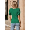 image:imageArachampCloz Womens 2025 Summer Short Puff Sleeve Shirts V Neck Cute Blouses Dressy Casual Trendy Sweater TopsGreen