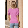 image:imageArachampCloz Womens 2025 Summer Short Puff Sleeve Shirts V Neck Cute Blouses Dressy Casual Trendy Sweater TopsRose Red