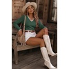 image:imageArachampCloz Womens 2026 Fall V Neck Sweaters Pullover Long Sleeve Knit TopsArmy Green