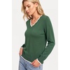 image:imageArachampCloz Womens 2026 Fall V Neck Sweaters Pullover Long Sleeve Knit TopsArmy Green