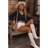 image:imageArachampCloz Womens 2026 Fall V Neck Sweaters Pullover Long Sleeve Knit TopsBlack