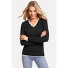 image:imageArachampCloz Womens 2026 Fall V Neck Sweaters Pullover Long Sleeve Knit TopsBlack
