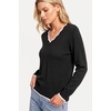 image:imageArachampCloz Womens 2026 Fall V Neck Sweaters Pullover Long Sleeve Knit TopsBlack