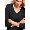 image:imageArachampCloz Womens 2026 Fall V Neck Sweaters Pullover Long Sleeve Knit TopsBlack