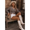 image:imageArachampCloz Womens 2026 Fall V Neck Sweaters Pullover Long Sleeve Knit TopsCoffee