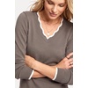 image:imageArachampCloz Womens 2026 Fall V Neck Sweaters Pullover Long Sleeve Knit TopsCoffee