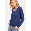 image:imageArachampCloz Womens 2026 Fall V Neck Sweaters Pullover Long Sleeve Knit TopsNavy