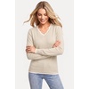 image:imageArachampCloz Womens 2026 Fall V Neck Sweaters Pullover Long Sleeve Knit TopsOatmeal
