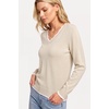 image:imageArachampCloz Womens 2026 Fall V Neck Sweaters Pullover Long Sleeve Knit TopsOatmeal