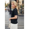image:imageArachampCloz Womens Cashmere Wool Short Sleeve Sweater Business Casual TopsBlack