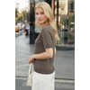 image:imageArachampCloz Womens Cashmere Wool Short Sleeve Sweater Business Casual TopsCoffee