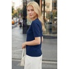 image:imageArachampCloz Womens Cashmere Wool Short Sleeve Sweater Business Casual TopsNavy