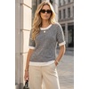image:imageArachampCloz Womens Classic Striped Summer Crewneck Sweater Work Tops 2026Black
