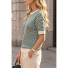 image:imageArachampCloz Womens Classic Striped Summer Crewneck Sweater Work Tops 2026Green