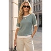 image:imageArachampCloz Womens Classic Striped Summer Crewneck Sweater Work Tops 2026Green