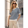 image:imageArachampCloz Womens Classic Striped Summer Crewneck Sweater Work Tops 2026Navy