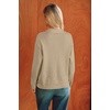 image:imageArachampCloz Womens Collared V Neck Eyelet Knit Fall Cotton Polo SweatersLight Khaki