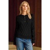image:imageArachampCloz Womens Comfy Cotton Blend Cable Knit Casual Sweaters 2025Black