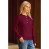 image:imageArachampCloz Womens Comfy Cotton Blend Cable Knit Casual Sweaters 2025Dark Red