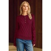 image:imageArachampCloz Womens Comfy Cotton Blend Cable Knit Casual Sweaters 2025Dark Red