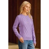 image:imageArachampCloz Womens Comfy Cotton Blend Cable Knit Casual Sweaters 2025Light Purple